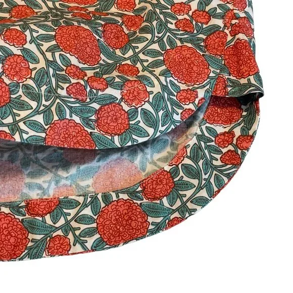 Tulip Top Button Down Floral Tunic 100% Cotton Long Sleeve Size Large Boxy - Picture 10 of 13